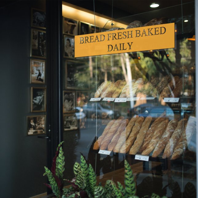 Bakery Shop Bread Baked Fresh Daily Transparent  Window Cling (Creator Uploaded)