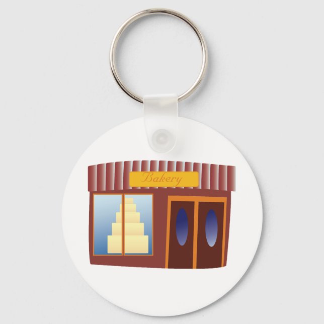 Bakery Shop Front Cake Store  Key Ring (Front)