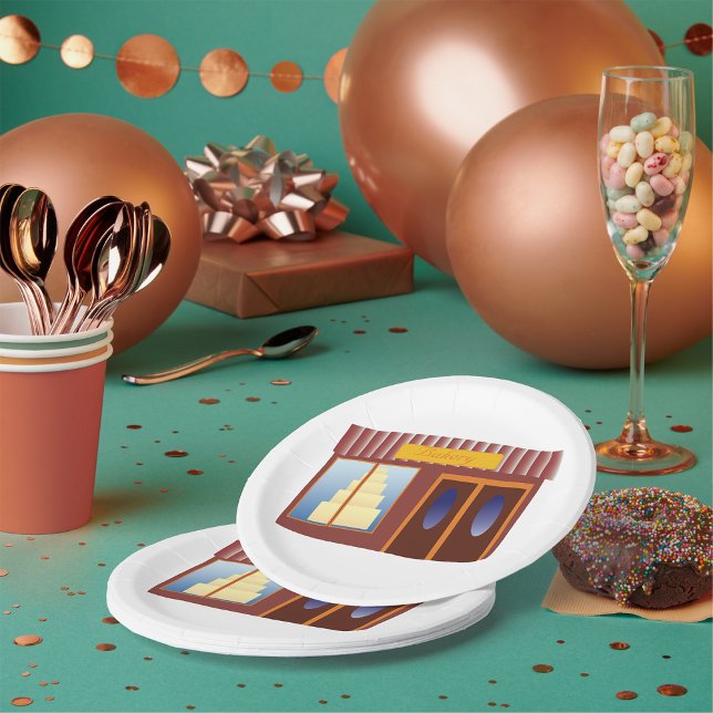 Bakery Shop Front Cake Store  Paper Plate (Creator Uploaded)