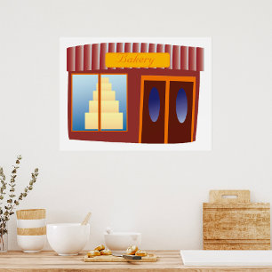 Bakery Shop Front Cake Store  Poster