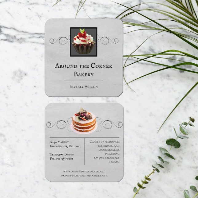 Bakery Shop | Grey Business Card (Creator Uploaded)