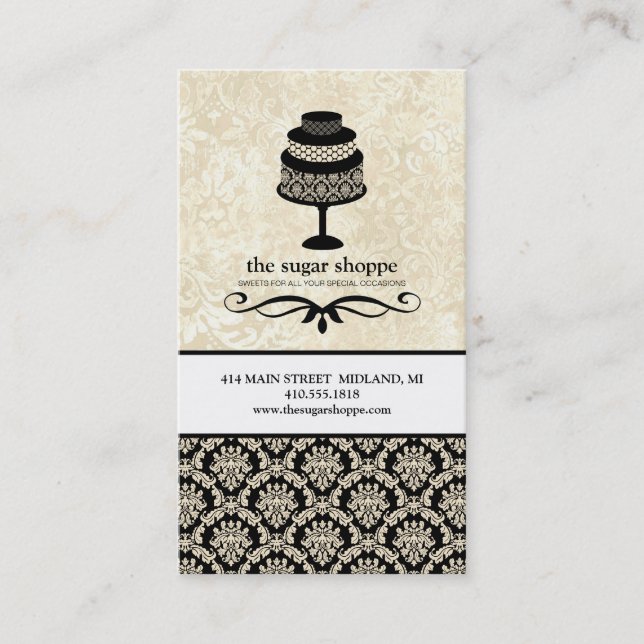 Bakery Shop or Cake Designer Business Cards (Front)