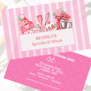 Bakery Shop Pastry Pink White Business Cards