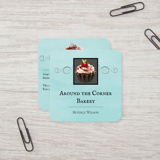 Bakery Shop | Teal Business Card (Front/Back In Situ)