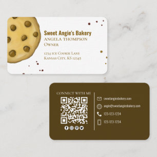 Bakery Social Media QR Code Professional Business Card