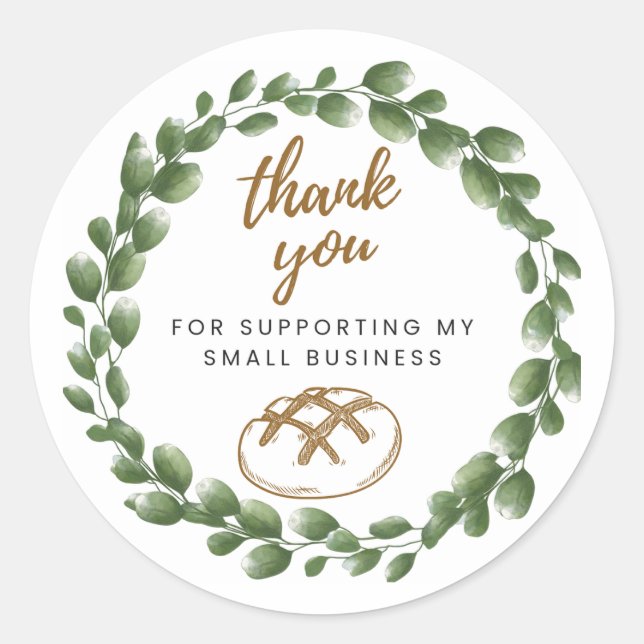 Bakery Sourdough Thank You Round Sticker (Front)