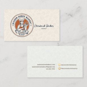 Bakery Store Pastry Chef Dessert Sweets Cake Baker Business Card