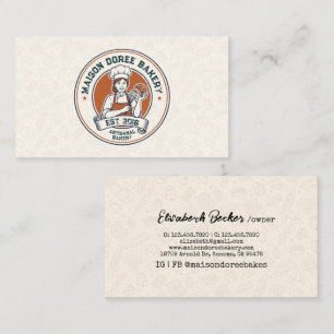 Bakery Store Pastry Chef Dessert Sweets Cake Baker Business Card