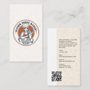 Bakery Store Pastry Chef Dessert Sweets Cake Baker Business Card