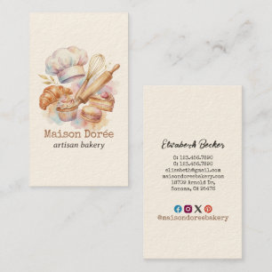 Bakery Store Pastry Chef Dessert Sweets Cake Baker Business Card