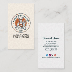Bakery Store Pastry Chef Dessert Sweets Cake Baker Business Card
