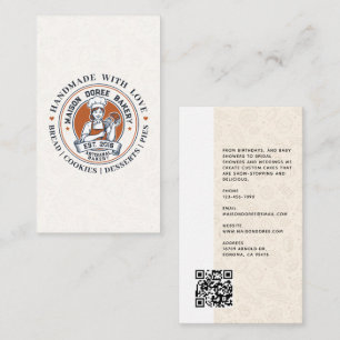Bakery Store Pastry Chef Dessert Sweets Cake Baker Business Card