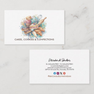 Bakery Store Pastry Chef Dessert Sweets Cake Baker Business Card