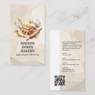Bakery Store Pastry Chef Dessert Sweets Cake Baker Business Card