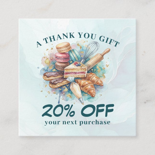 Bakery Store Pastry Chef Dessert Sweets Cake Baker Discount Card (Front)