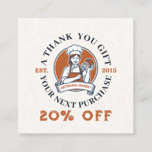 Bakery Store Pastry Chef Dessert Sweets Cake Baker Discount Card