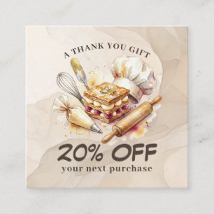 Bakery Store Pastry Chef Dessert Sweets Cake Baker Discount Card