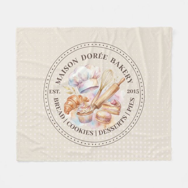 Bakery Store Pastry Chef Dessert Sweets Cake Baker Fleece Blanket (Front (Horizontal))