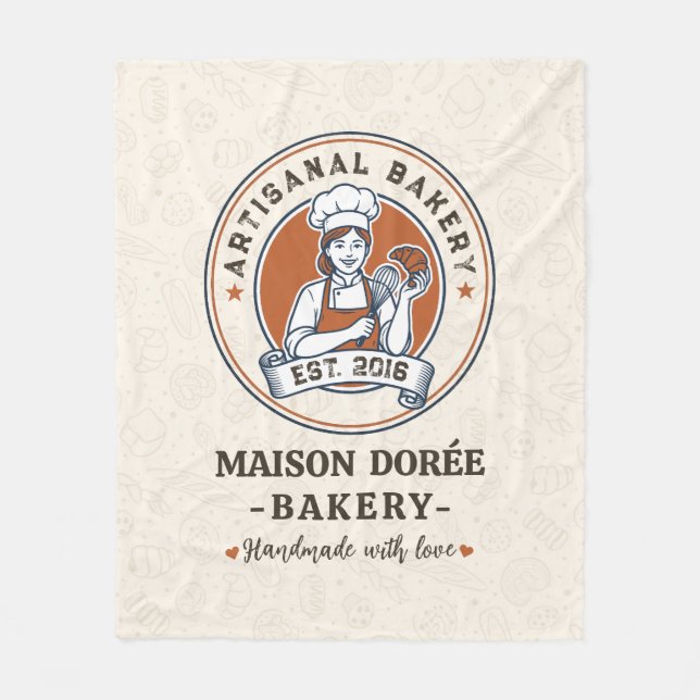 Bakery Store Pastry Chef Dessert Sweets Cake Baker Fleece Blanket (Front)