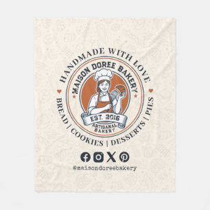 Bakery Store Pastry Chef Dessert Sweets Cake Baker Fleece Blanket