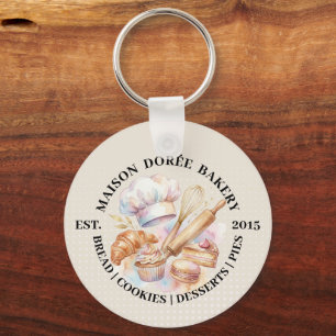 Bakery Store Pastry Chef Dessert Sweets Cake Baker Key Ring