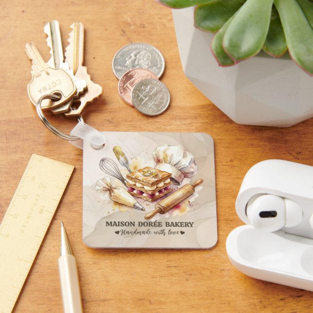 Bakery Store Pastry Chef Dessert Sweets Cake Baker Key Ring (Desk)