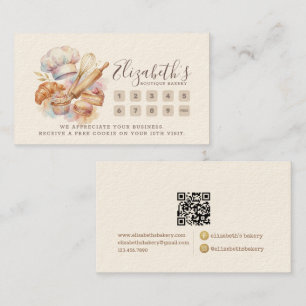 Bakery Store Pastry Chef Dessert Sweets Cake Baker Loyalty Card