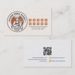 Bakery Store Pastry Chef Dessert Sweets Cake Baker Loyalty Card