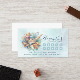 Bakery Store Pastry Chef Dessert Sweets Cake Baker Loyalty Card