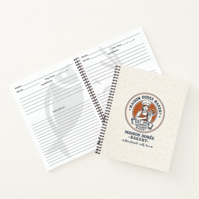 Bakery Store Pastry Chef Dessert Sweets Cake Baker Notebook (Inside)