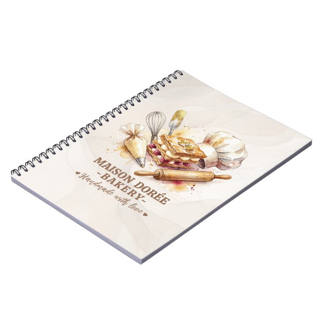Bakery Store Pastry Chef Dessert Sweets Cake Baker Notebook (Left Side)