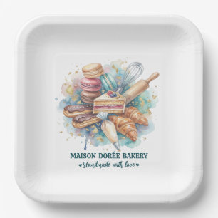 Bakery Store Pastry Chef Dessert Sweets Cake Baker Paper Plate