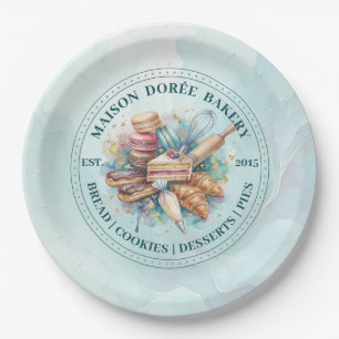 Bakery Store Pastry Chef Dessert Sweets Cake Baker Paper Plate