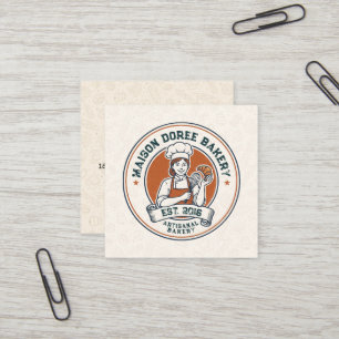 Bakery Store Pastry Chef Dessert Sweets Cake Baker Square Business Card