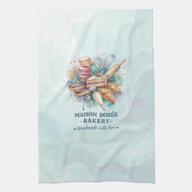 Bakery Store Pastry Chef Dessert Sweets Cake Baker Tea Towel (Vertical)