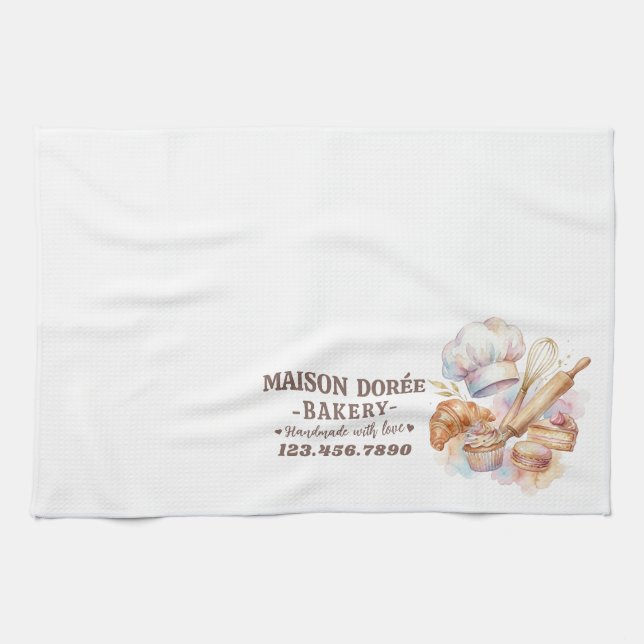 Bakery Store Pastry Chef Dessert Sweets Cake Baker Tea Towel (Horizontal)