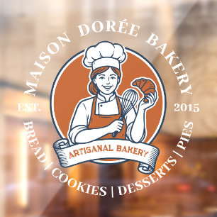 Bakery Store Pastry Chef Desserts Baking Catering Window Cling