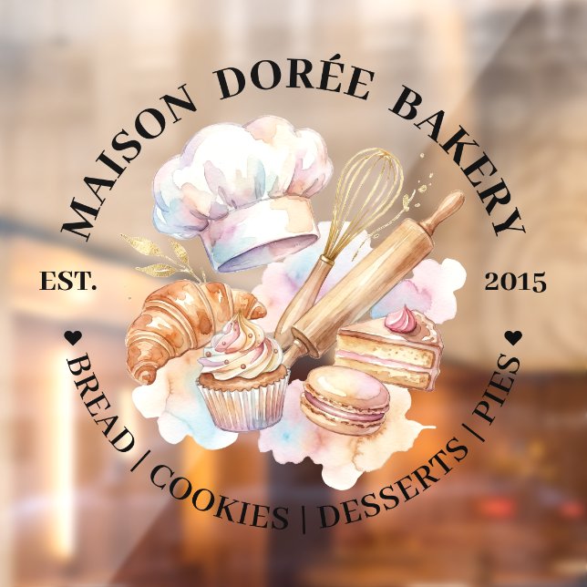 Bakery Store Pastry Chef Desserts Baking Catering Window Cling (Sheet 2)