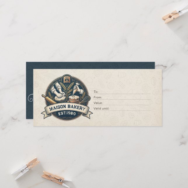Bakery Store Pastry Chef Desserts Gift Certificate (Front/Back In Situ)