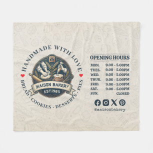 Bakery Store Pastry Chef Desserts Opening Hours Fleece Blanket