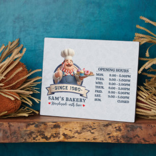 Bakery Store Pastry Chef Desserts Opening Hours Plaque