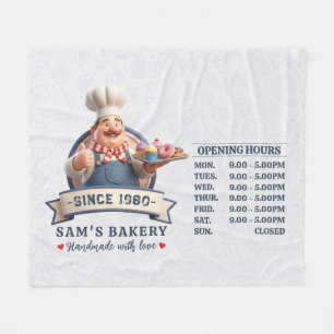 Bakery Store Pastry Chef Desserts Sweets Cake Shop Fleece Blanket