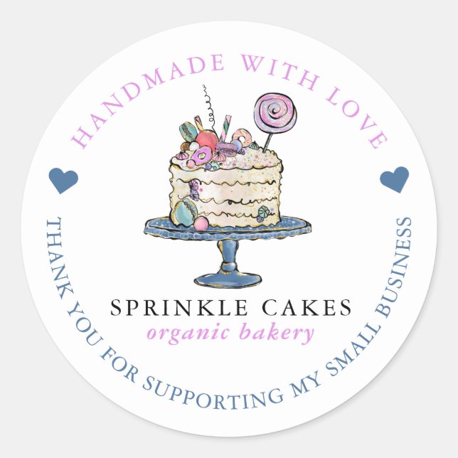  Bakery Thank You Classic Round Sticker (Front)