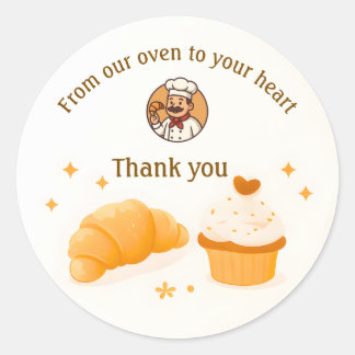Bakery Thank You Sticker Custom Chef Logo Design