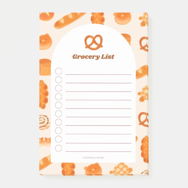 Bakery Theme Notepad with Cute Japanese Breads   (Front)