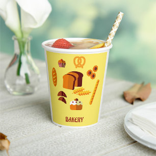 Bakery Themed Bread Pastries and Sweets  Paper Cups