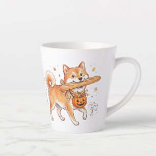Bakery Thief Shiba Inu - Cute Dog carrying French  Latte Mug