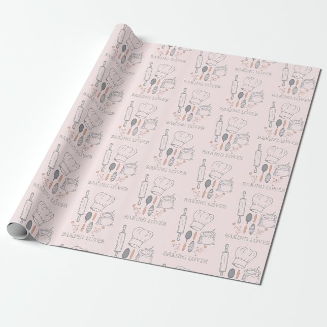 bakery tools pattern  wrapping paper (Unrolled)