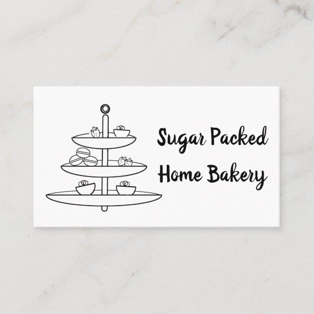 Bakery Treats on a Tiered Plate Business Card (Front)