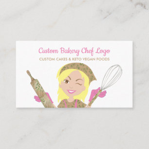 Bakery Vegetarian Restaurant Woman Chef Boss Business Card